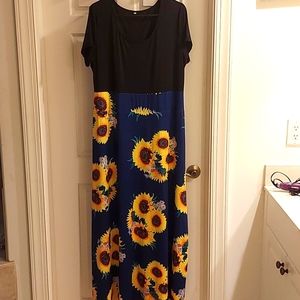 Maxi sunflower dress 2x